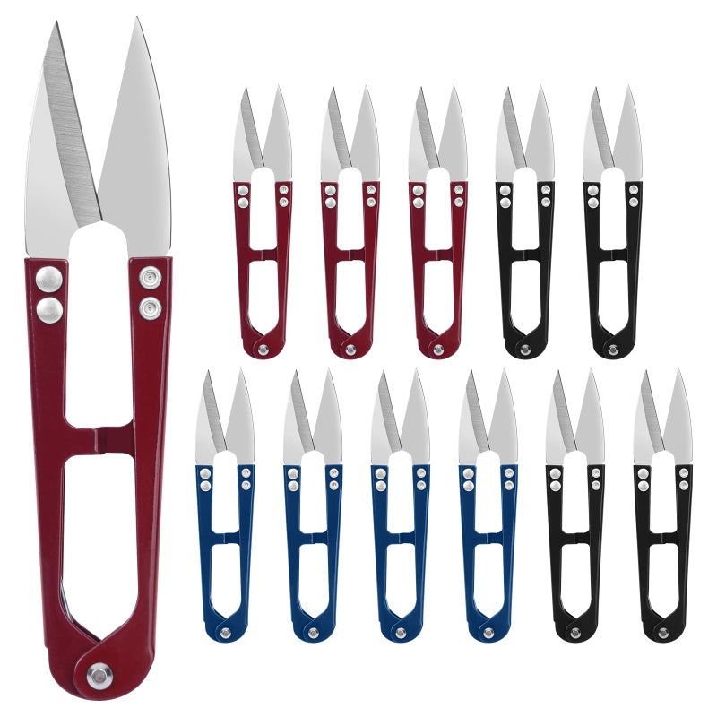 UCEC 12 Packs Thread Snips for Sewing Scissors Small Crochet Scissors Thread Cutter Yarn Cutter, 4.2" Sewing Snips Great for Stitch, Embroidery, Knitting, Mini DIY Supplie Colorful(COLOR RANDOM) - Image 1